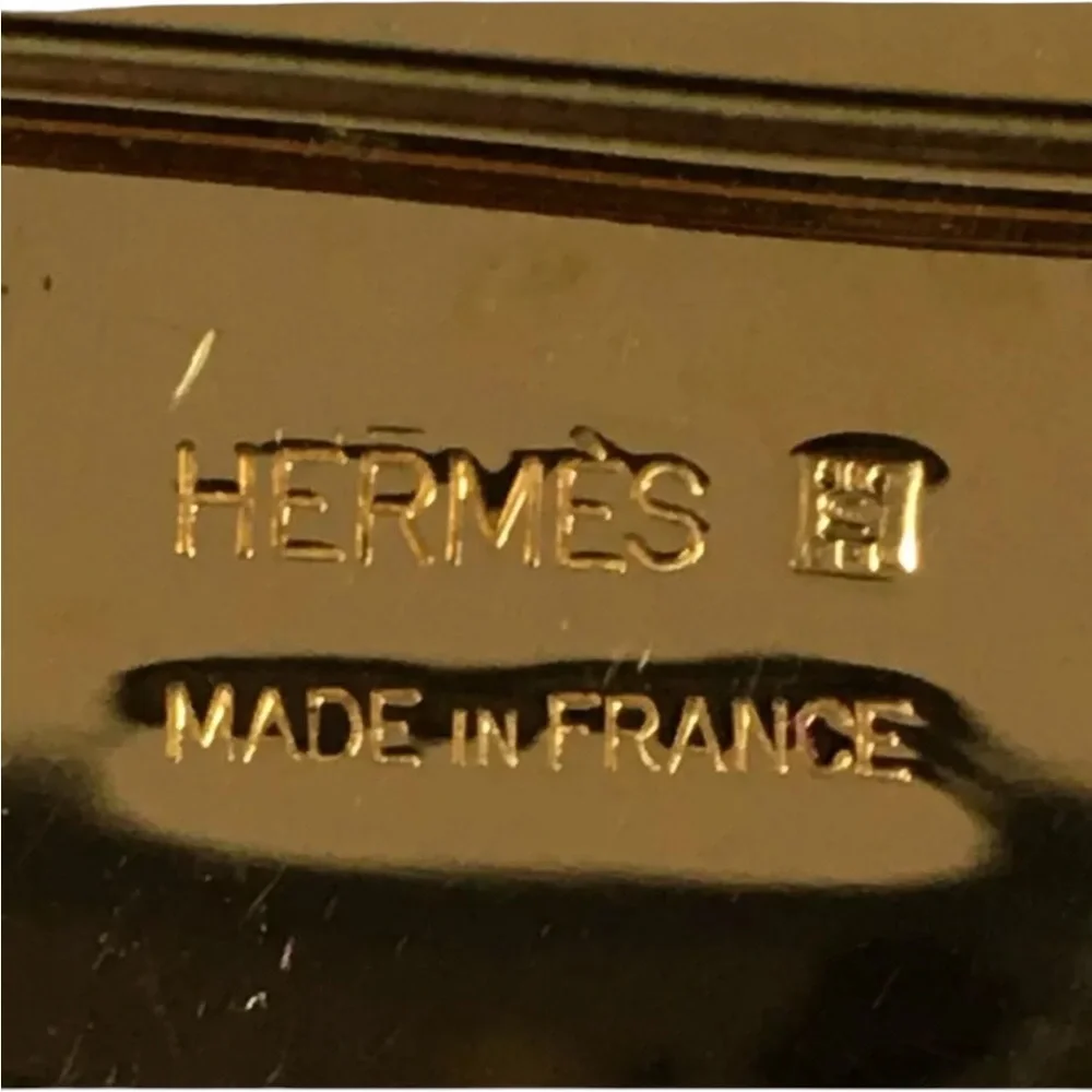 Hermes Vintage Enamel Gold Brooch - Picture 5 of 6